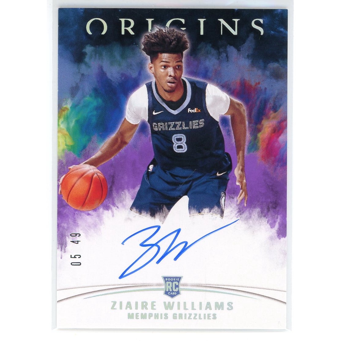Ziaire Williams Autographed 2021-22 Panini Origins Rookie Card #RA-WIL