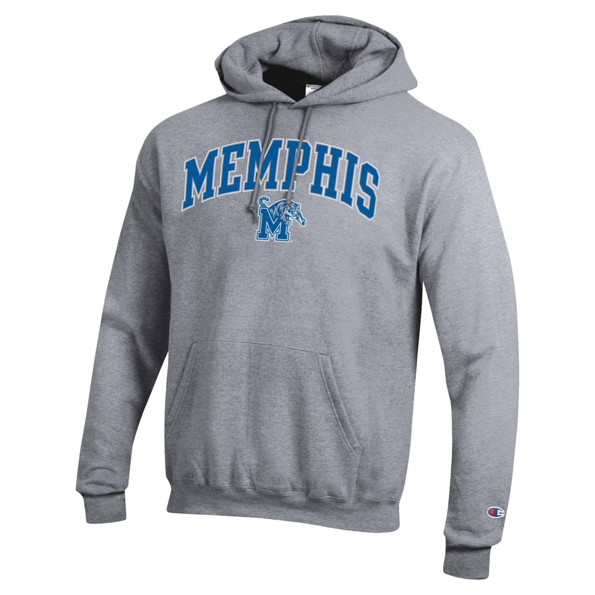 Men's Champion Heather Gray Memphis Tigers Arch Powerblend Sweatshirt