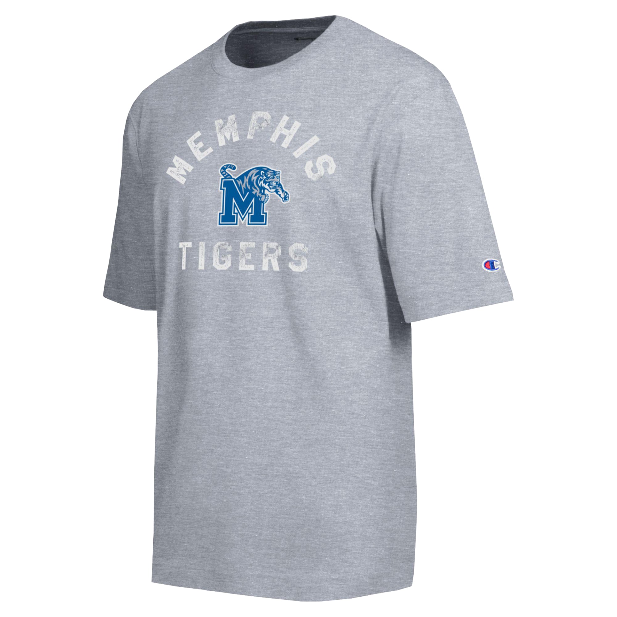 Men's Champion Heather Gray Memphis Tigers Weathered Team T-Shirt