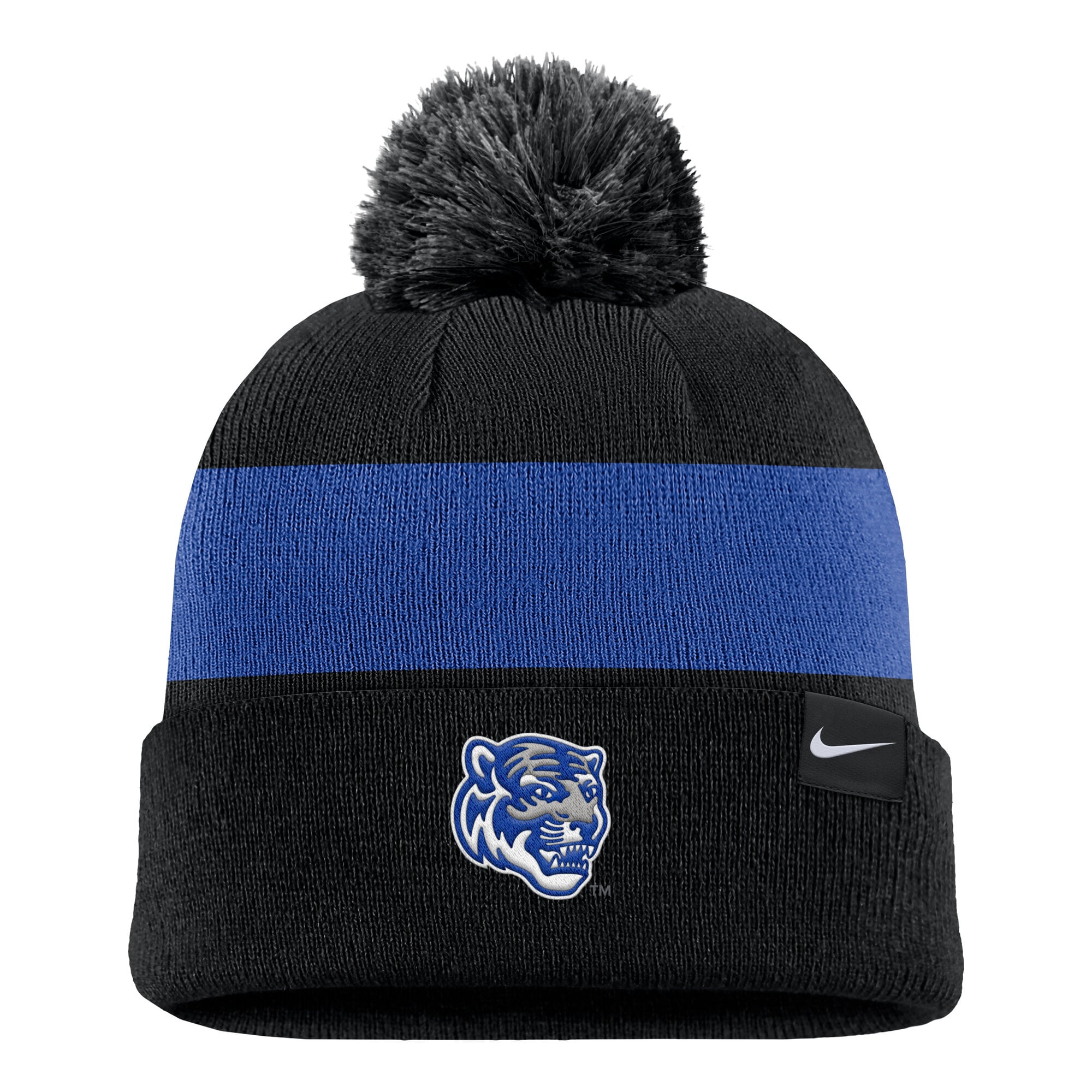 Bonnet à rayures Nike Memphis Tigers Primetime noir pour homme avec pompon