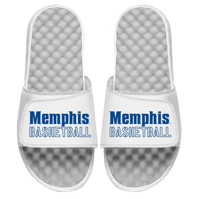 Memphis Tigers ISlide Unisex Youth Basketball Graphic Slide Sandals - White