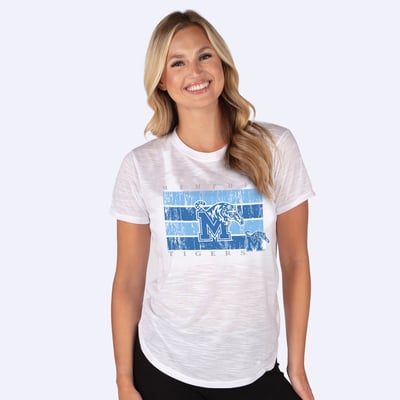  Memphis Tigers Concepts Sport Women's Infuse Lightweight Slub Knit Top - White