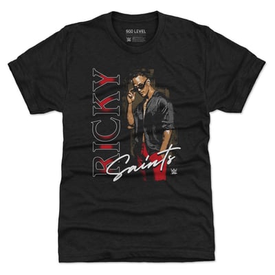 Ricky Saints 500 Level Vertical Name Tri-Blend T-Shirt - Heather Black