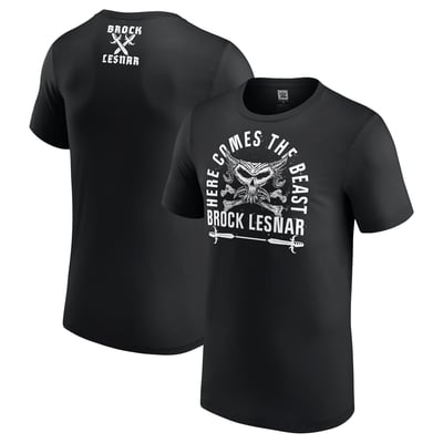 Męska czarna koszulka z nadrukiem Brock Lesnar „Nadchodzi bestia”