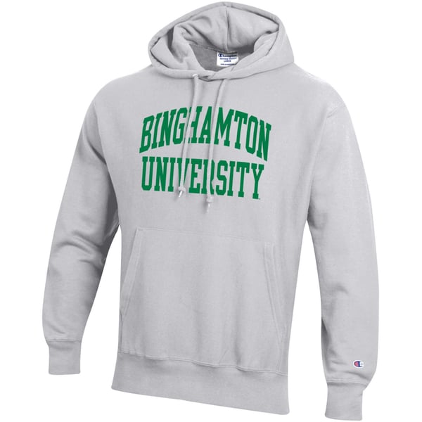 Mens CHAMPION GRY BINGHAMTON UNIVERSITY SCREENPRINT REVERSE WEAVE 