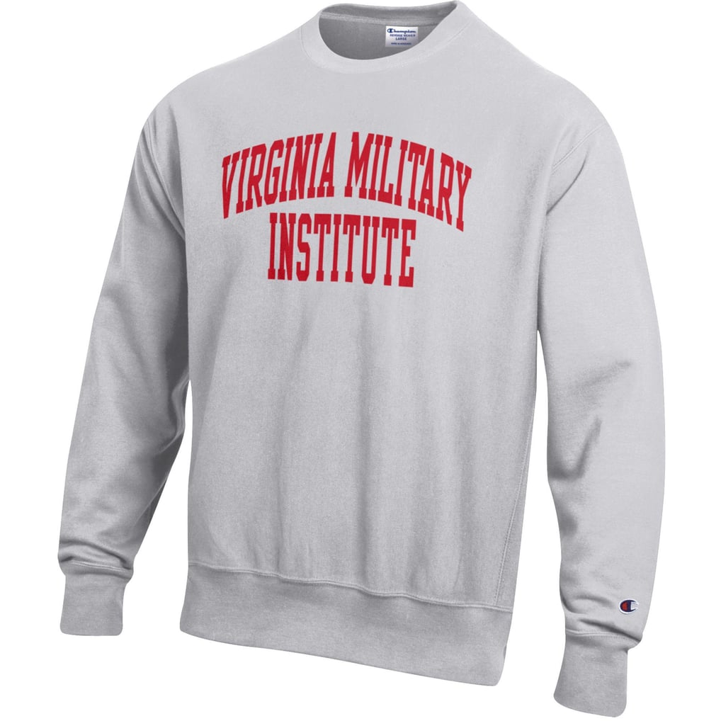 Mens CHAMPION GRY Virginia Military Institute Reverse Weave Crew