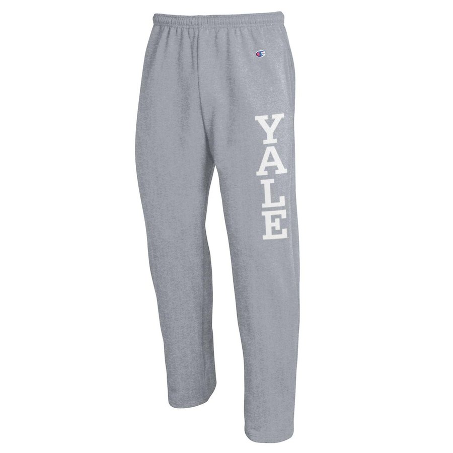Mens CHAMPION GRY Yale Bulldogs Replen Open Bottom Pant