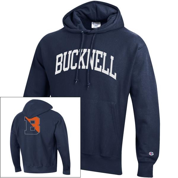 Mens CHAMPION navy Bucknell University Reverse Weave Hoodie