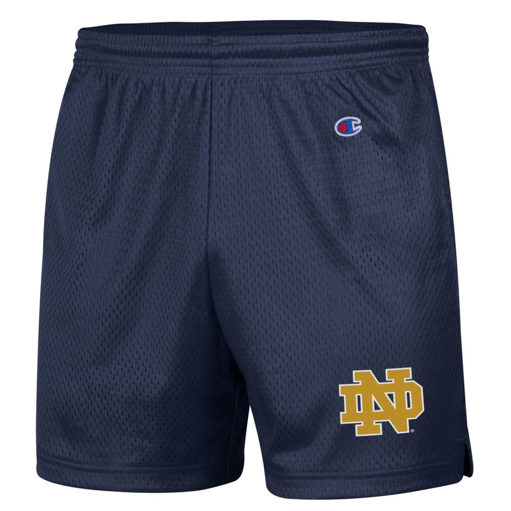 Mens CHAMPION navy Notre Dame Fighting Irish Monogram 5 inch Mesh Short