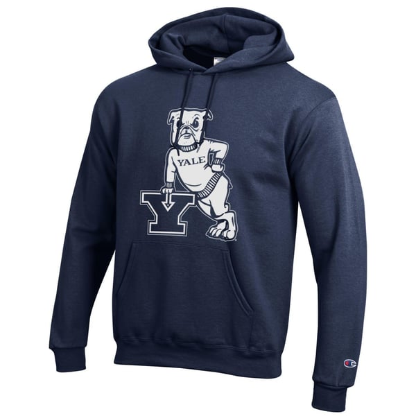 Mens CHAMPION navy Yale Bulldogs Replen Powerblend Hood