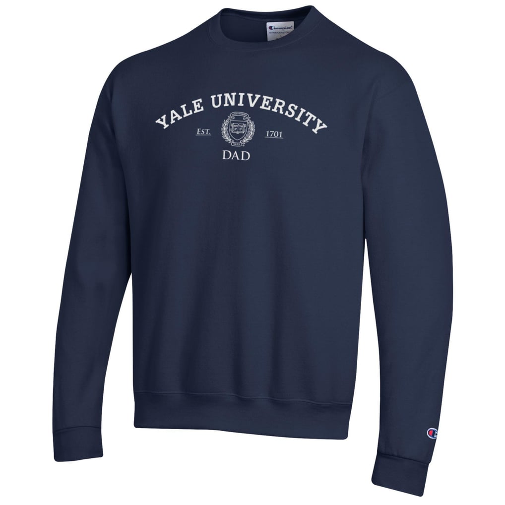Mens CHAMPION navy Yale Bulldogs SP Name Drop Dad Powerblend Crew