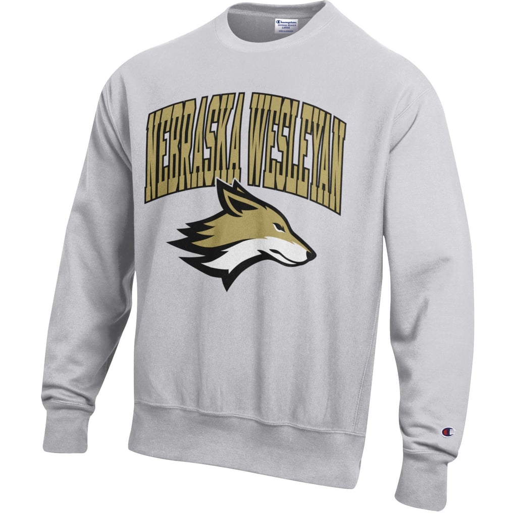 Mens CHAMPION SILV Nebraska Wesleyan University Reverse Weave Crew