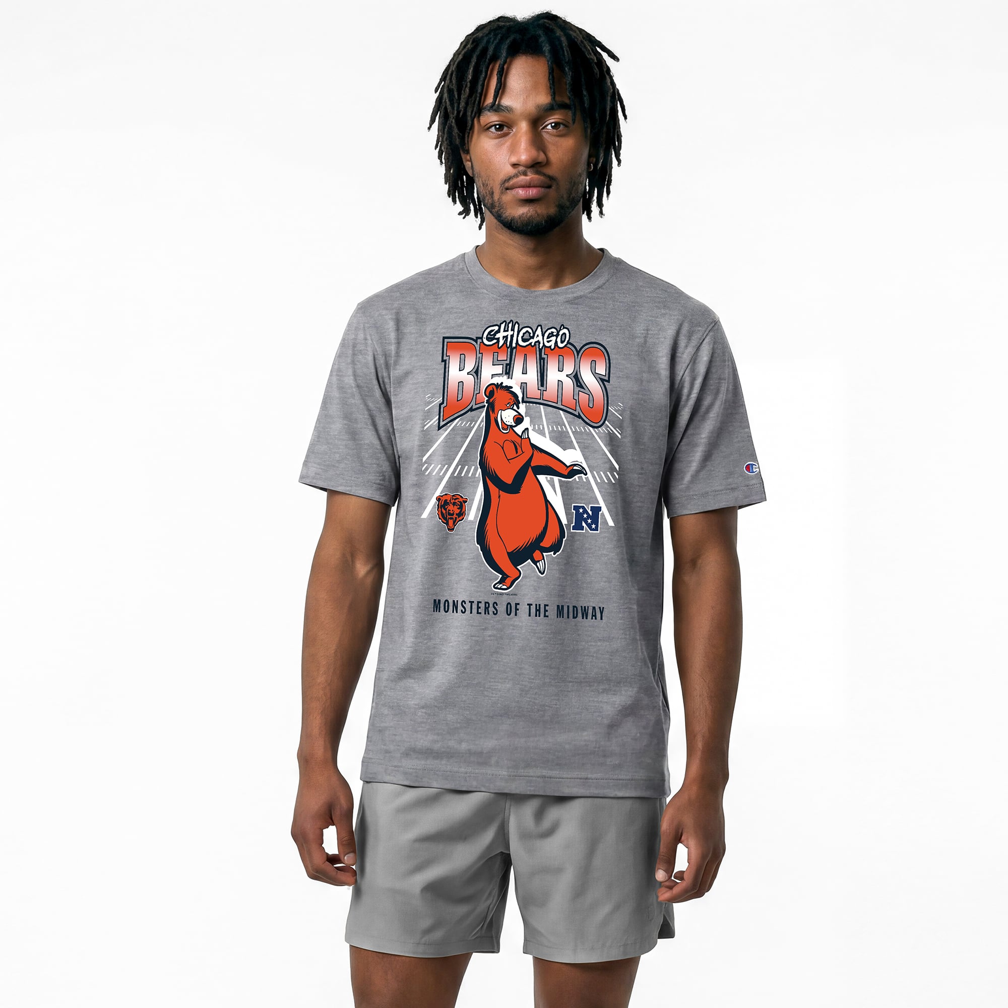 T-shirt homme Disney x Champion gris Chicago Bears Baloo All-Star