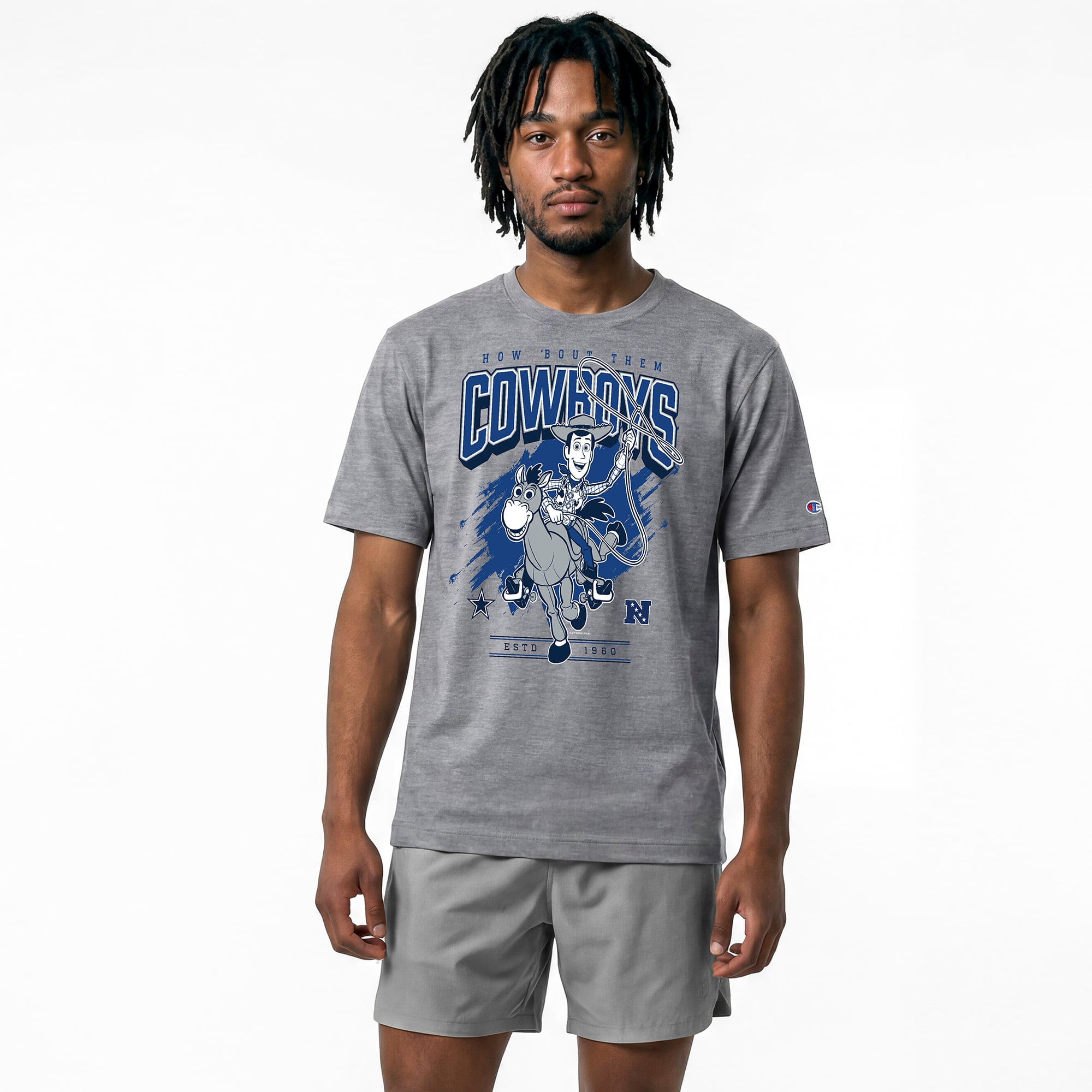 T-shirt homme Disney x Champion gris Dallas Cowboys Woody All-Star