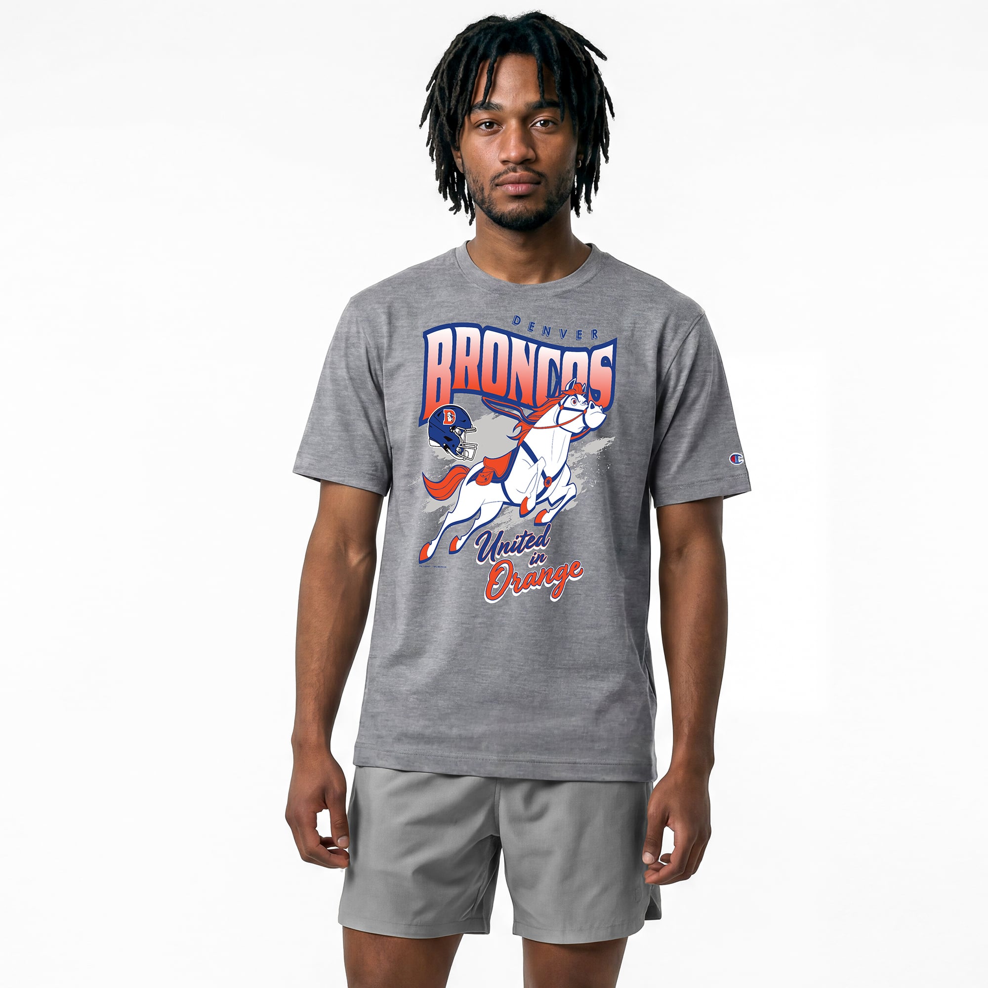 T-shirt homme Disney x Champion gris Denver Broncos Maximus All-Star