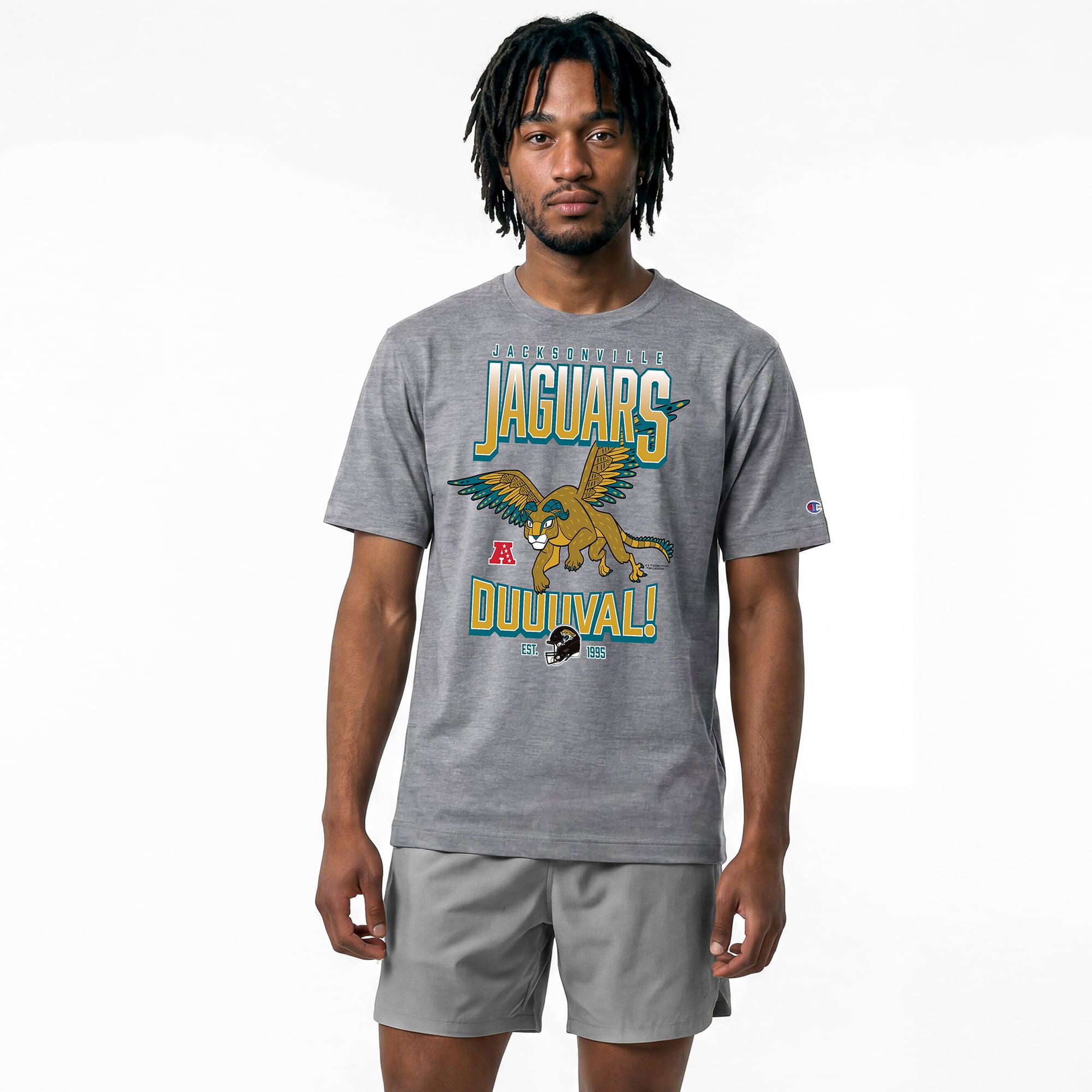T-shirt homme Disney x Champion gris Jacksonville Jaguars Pepita All-Star