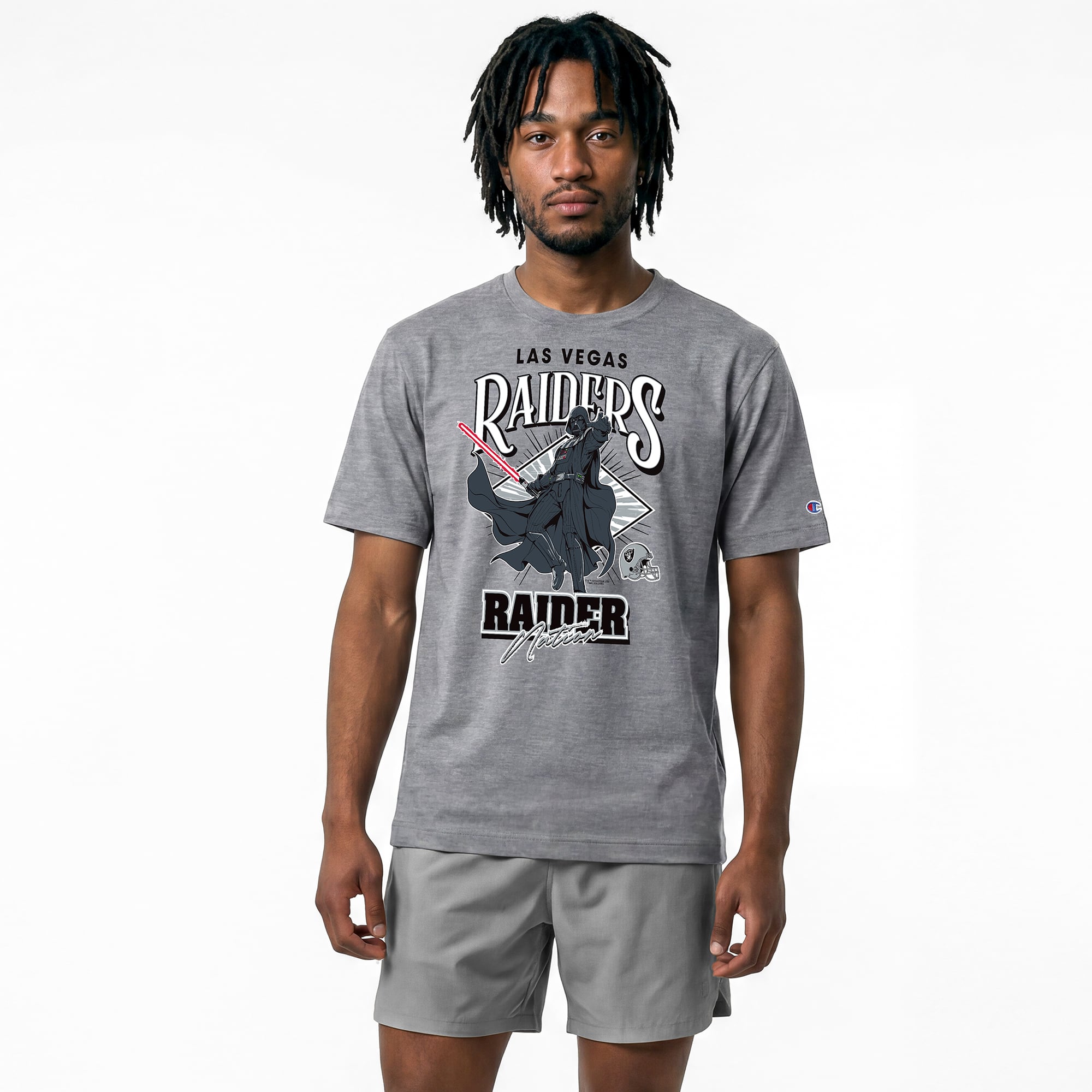 T-shirt homme Disney x Champion gris Las Vegas Raiders Dark Vador All-Star