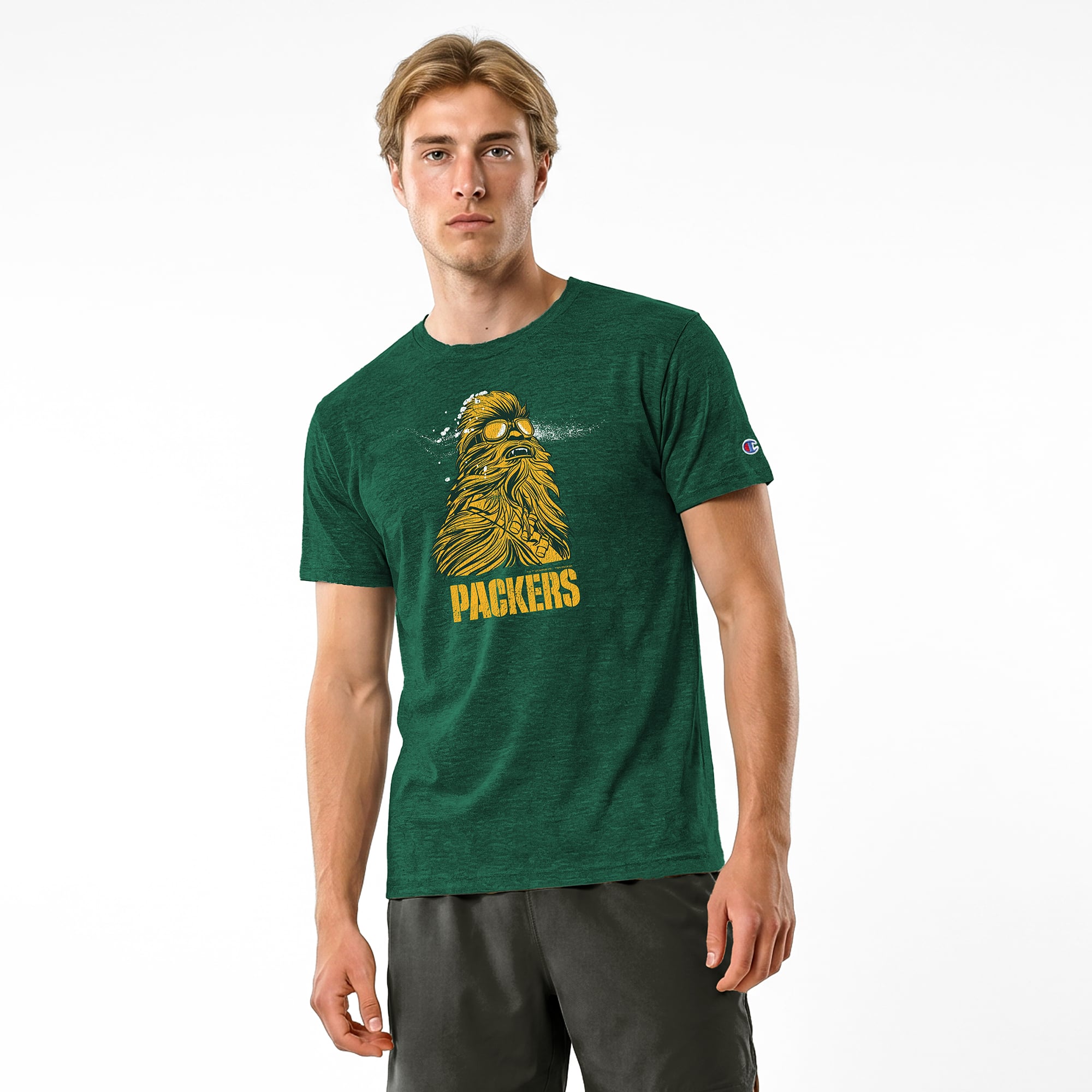 T-shirt homme Disney x Champion Green Bay Packers Chewbacca en mélange de trois matières