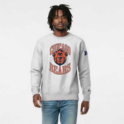 Chicago Bears Disney x Champion Baloo Reverse Weave Sweatshirt - Heather Gray