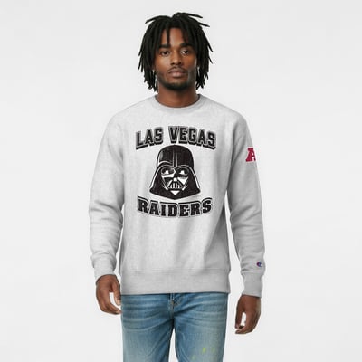 Las Vegas Raiders Disney x Champion Darth Vader Reverse Weave Sweatshirt - Heather Gray