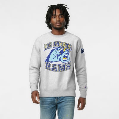 Los Angeles Rams Disney x Champion Sulley Reverse Weave Sweatshirt - Heather Gray