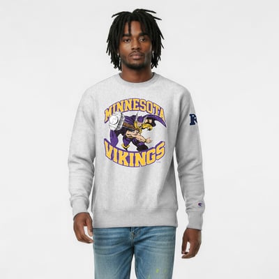 Minnesota Vikings Disney x Champion Thor Reverse Weave Sweatshirt - Heather Gray