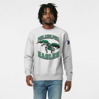 Philadelphia Eagles Disney x Champion Doctor Doom Reverse Weave Sweatshirt - Heather Gray