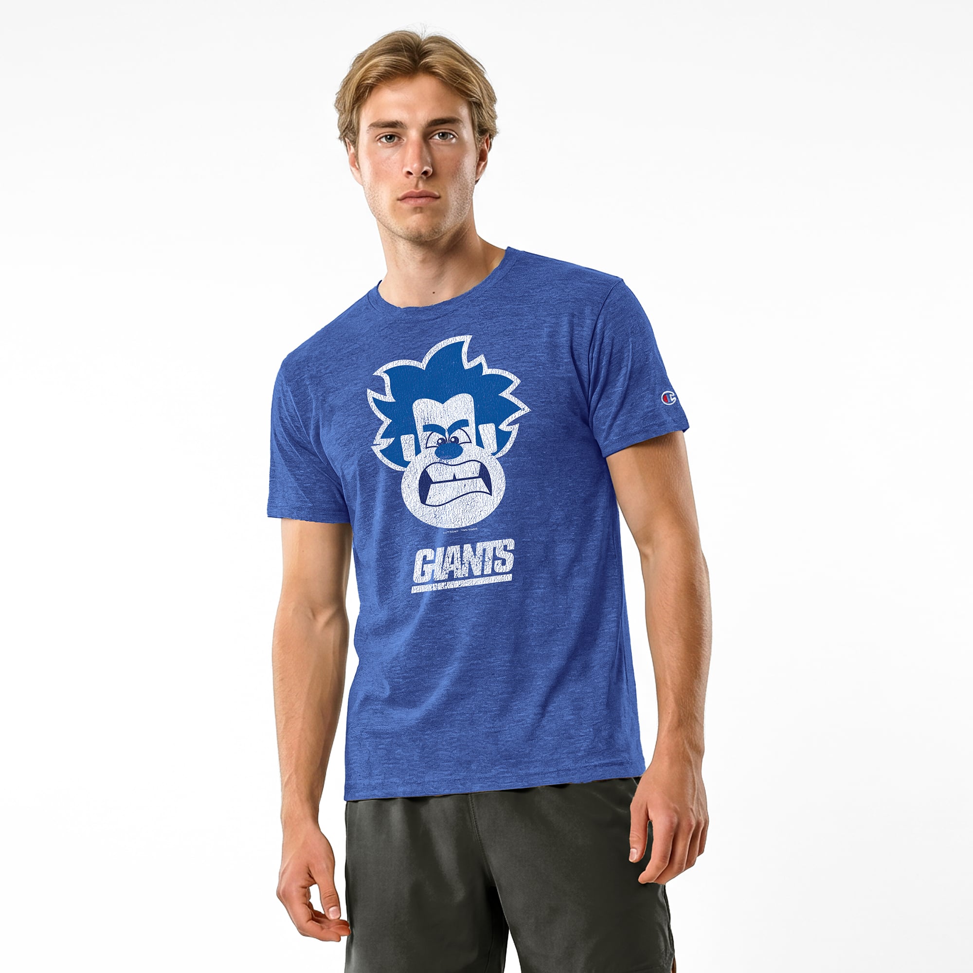 T-shirt homme Disney x Champion Royal New York Giants Wreck-It Ralph en mélange de trois matières
