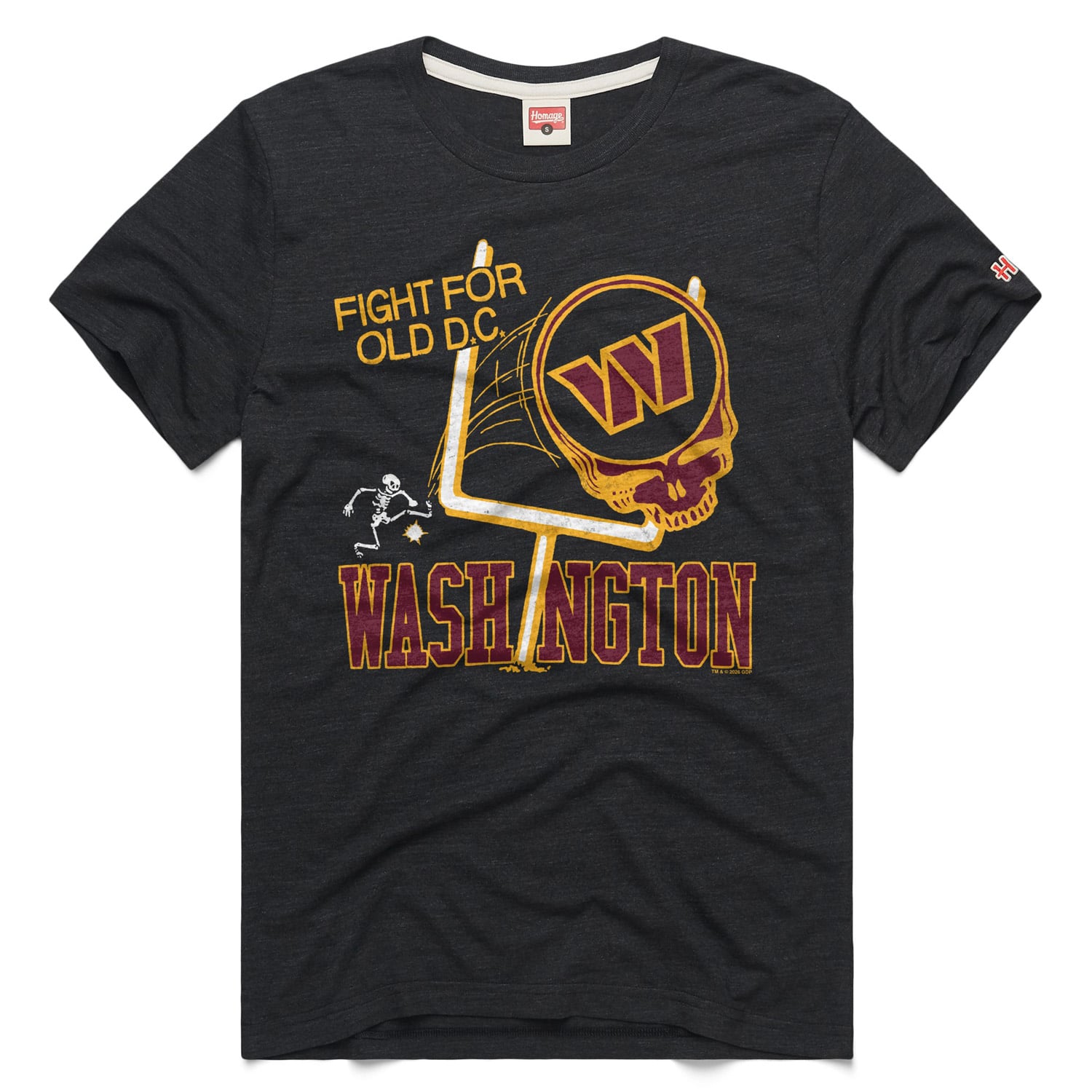 T-shirt homme Homage Charcoal Washington Commanders NFL x Grateful Dead en mélange de trois matières