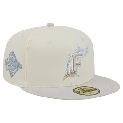  Florida Marlins New Era Cooperstown Collection Crisp Equinox World Series 59FIFTY Fitted Hat - Natural