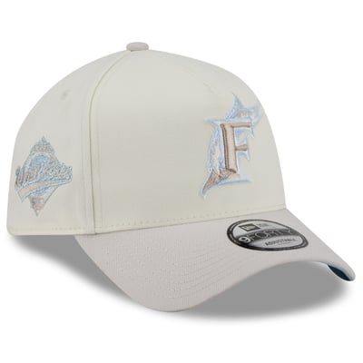 Casquette ajustable New Era Crisp Equinox World Series 9FORTY A-Frame des Florida Marlins - Naturel
