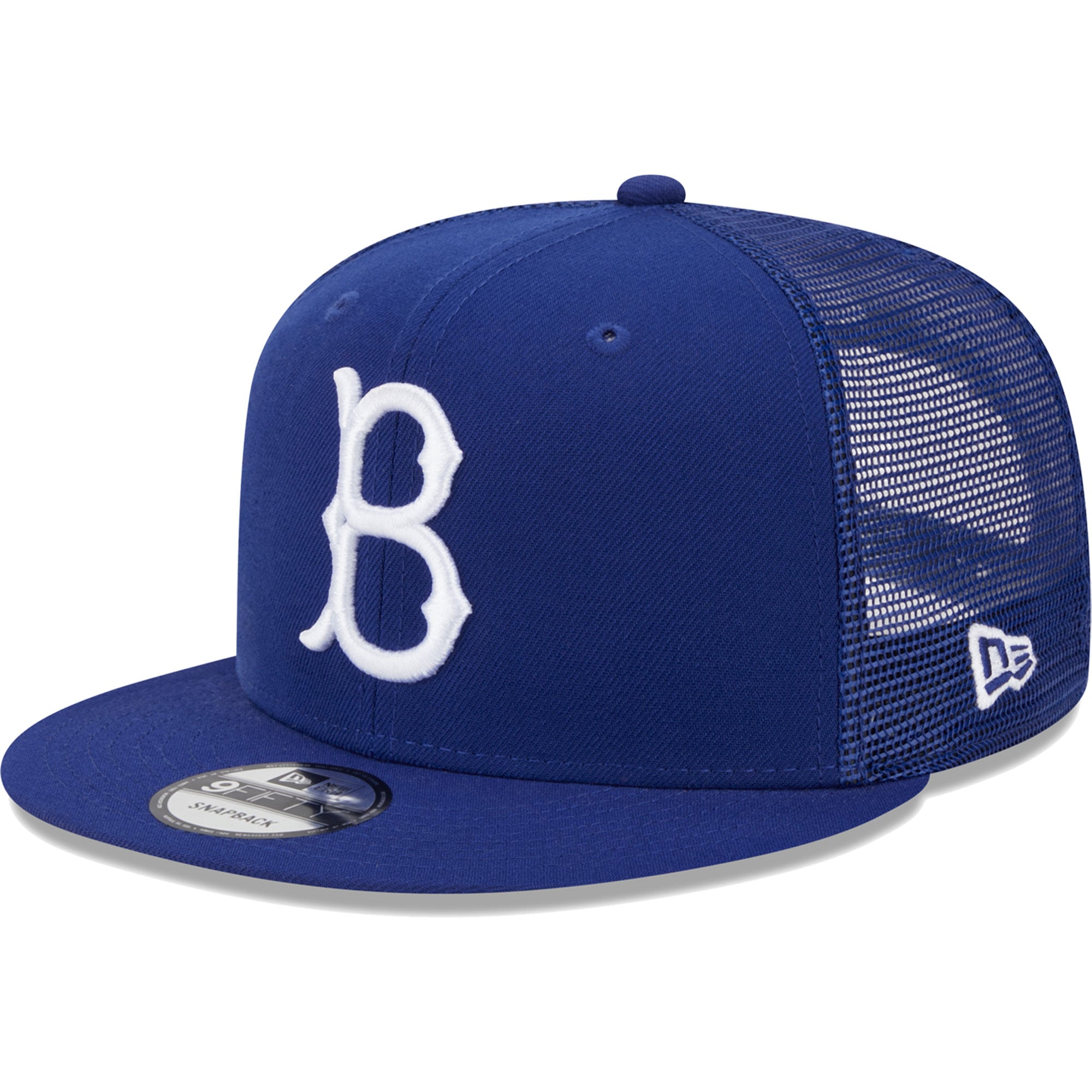 Casquette New Era Royal Brooklyn Dodgers Cooperstown Collection Team Color Trucker 9FIFTY Snapback pour homme