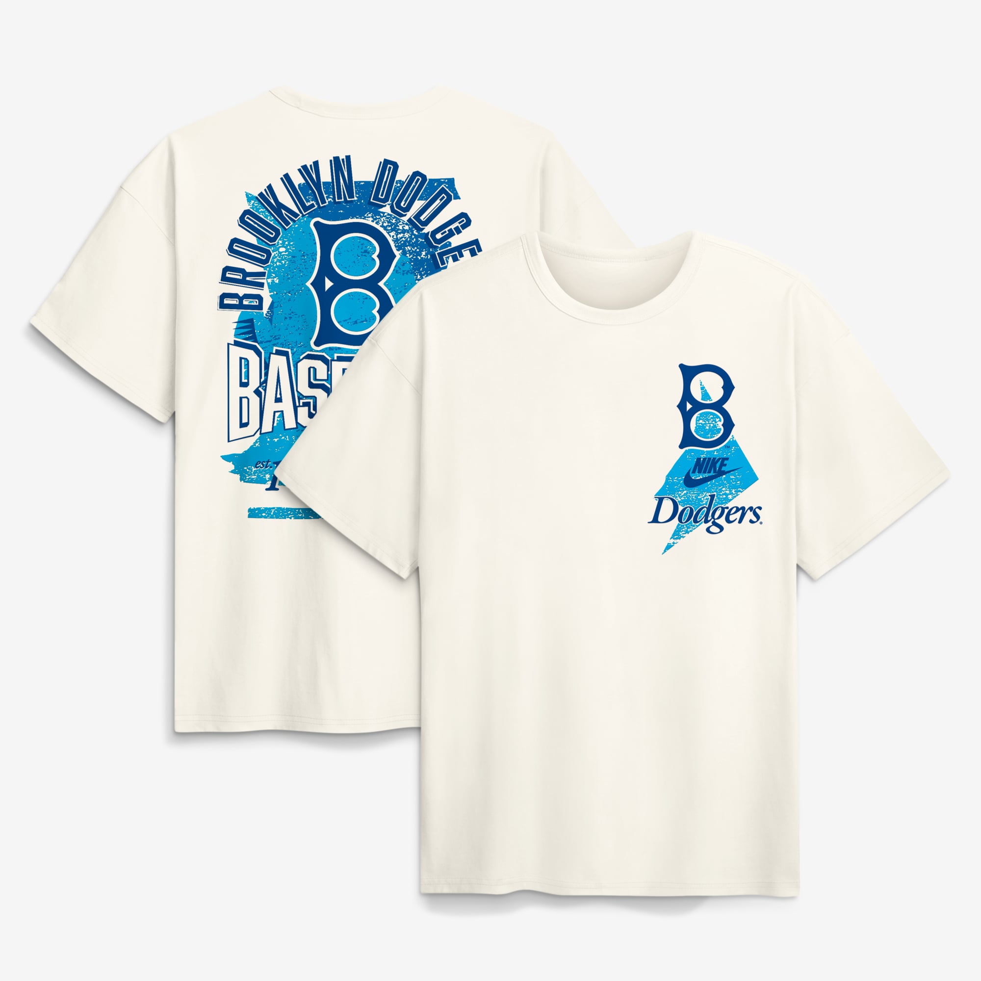 Men's Nike Cream Brooklyn Dodgers Max90 Arch Heavyweight T-Shirt