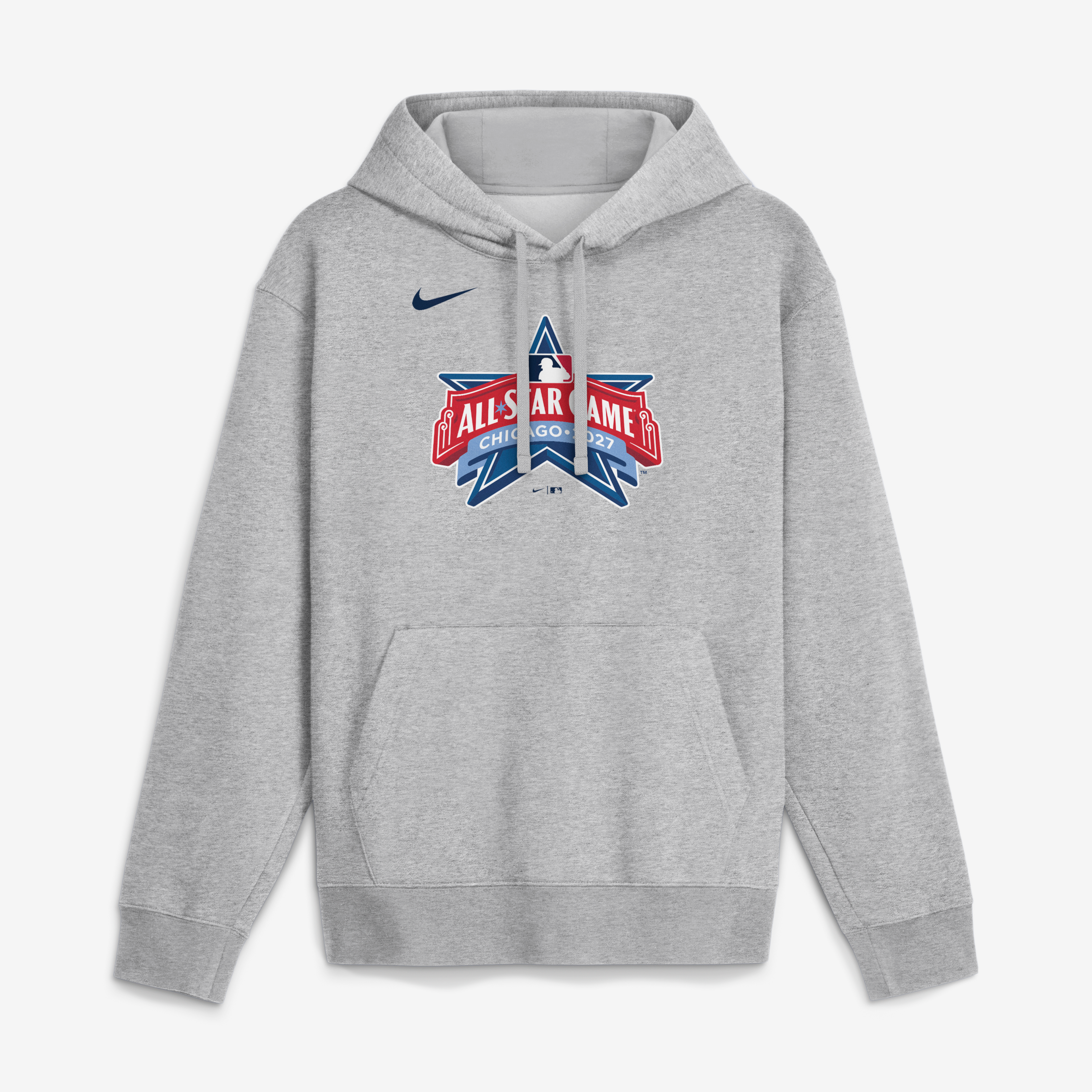 Men's Nike Heather Gray 2027 MLB All-Star Game Logo Fleece Hoodie