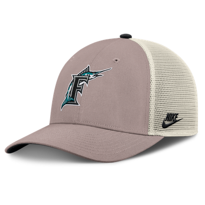 Casquette trucker ajustable Nike Rise des Florida Marlins - Kaki