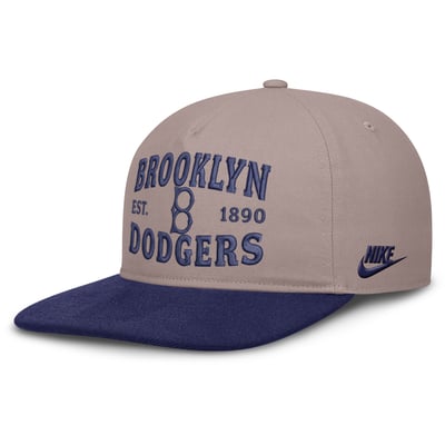 Brooklyn Dodgers Nike Pro A-Frame Adjustable Hat - Light Brown/Royal