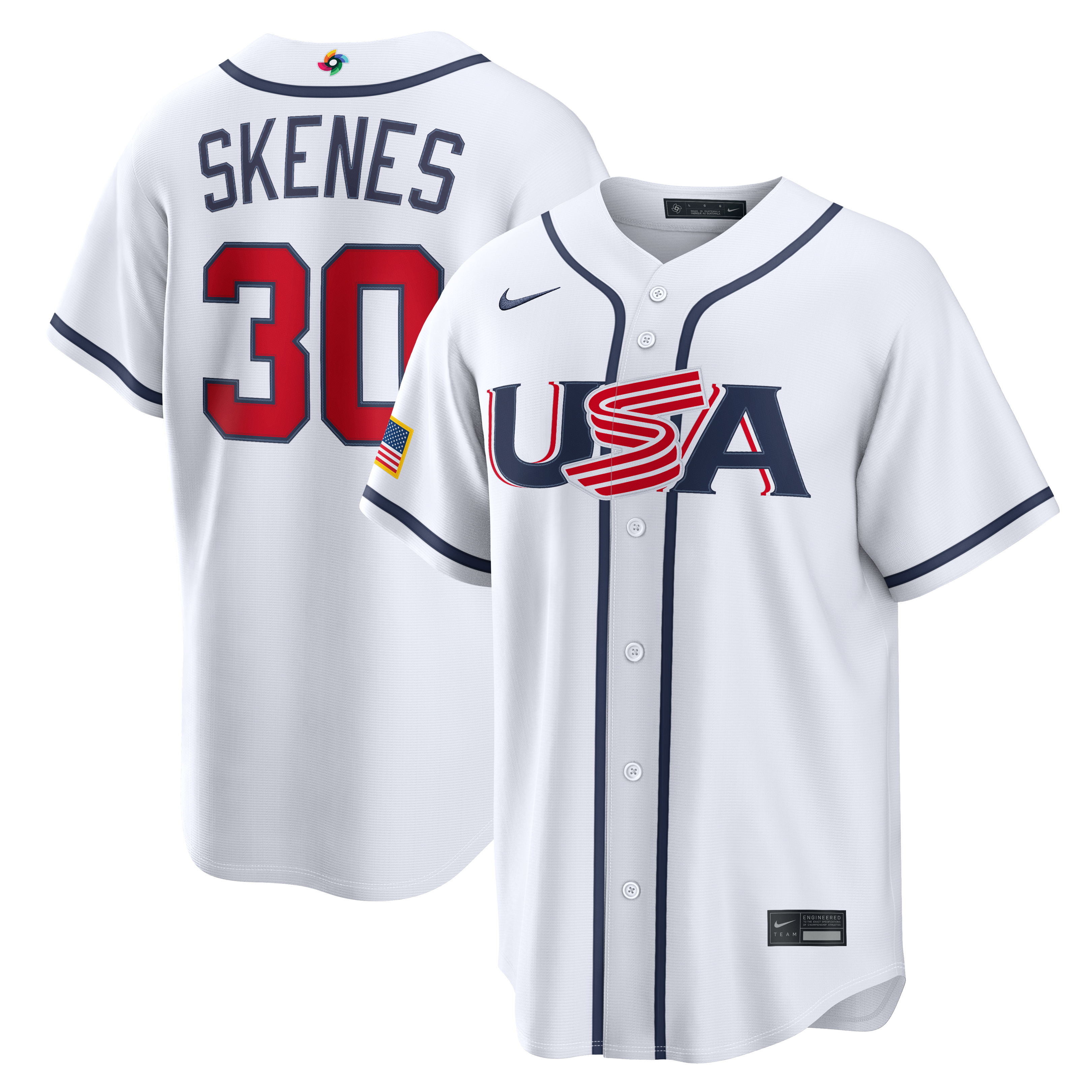 Men's Nike Paul Skenes White USA Baseball 2026 World Classic Home Stadium Jersey