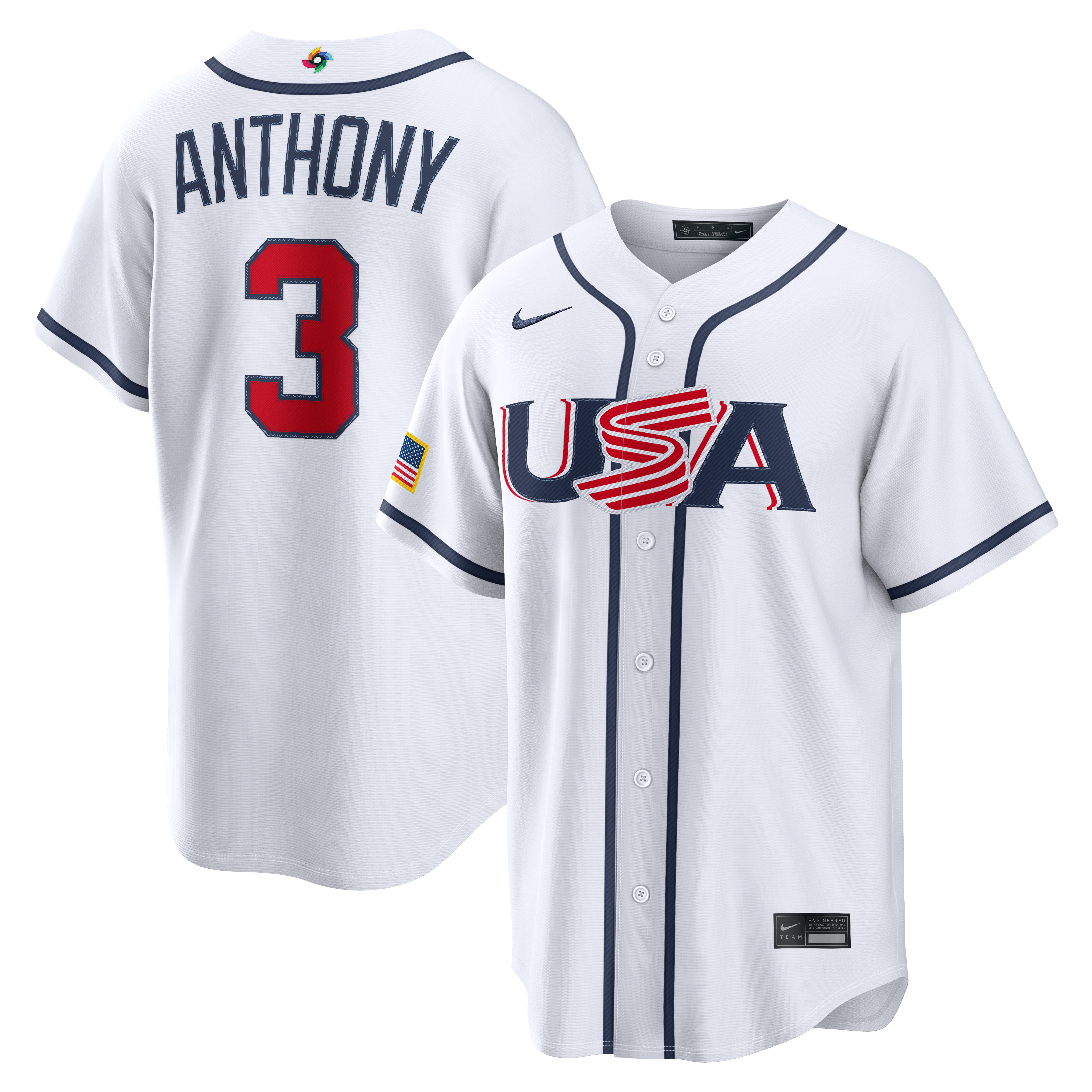 Men's Nike Roman Anthony White USA Baseball 2026 World Classic Home Stadium Jersey