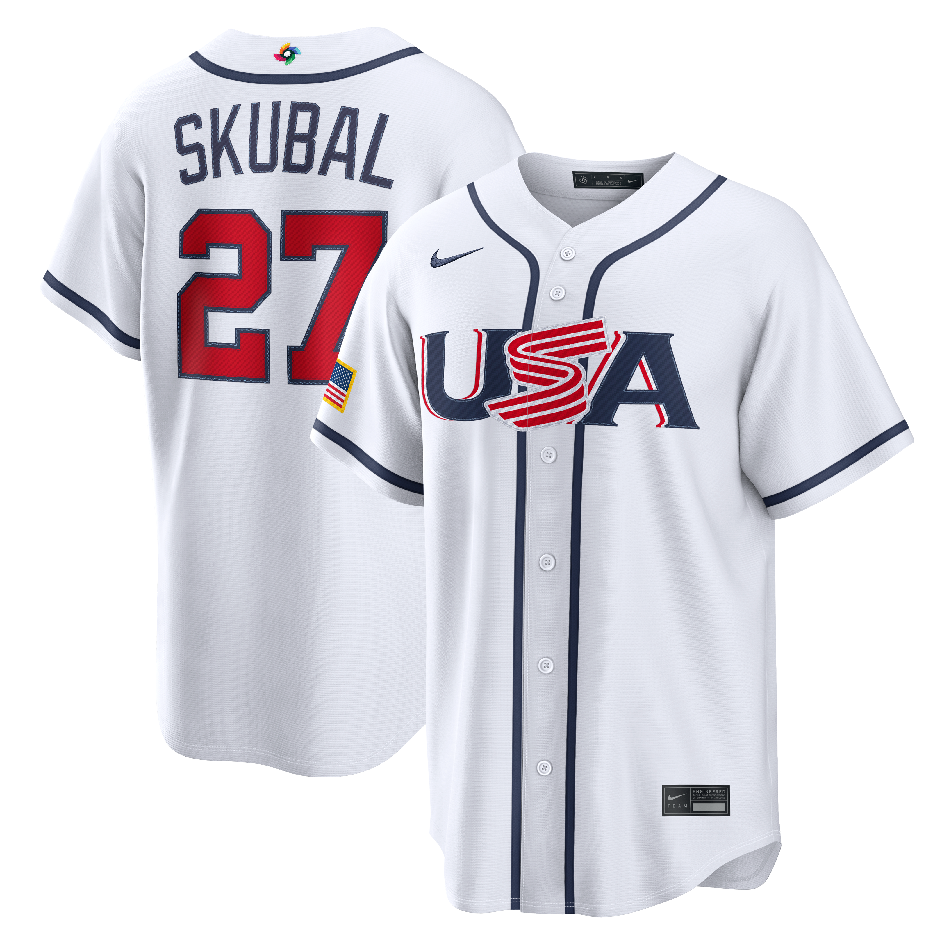 Men's Nike Tarik Skubal White USA Baseball 2026 World Classic Home Stadium Jersey