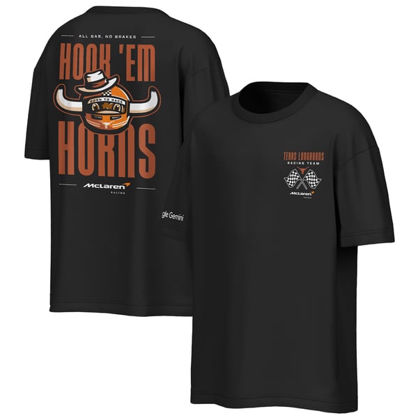 Men’s Outerstuff Black Texas Longhorns x McLaren F1 Team Billboard T-Shirt