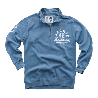 Jackie Robinson Brooklyn Dodgers Roots of Fight Quarter-Zip Sweatshirt - Powder Blue
