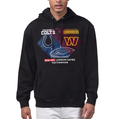 Indianapolis Colts vs. Washington Commanders Starter 2026 NFL London Games Matchup Fleece Hoodie - Black