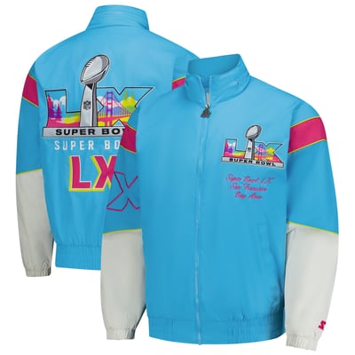  Super Bowl LX Starter The Gust Full-Zip Hooded Jacket - Light Blue