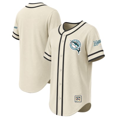 Miami Marlins Stitches Throwback Jersey - Natural