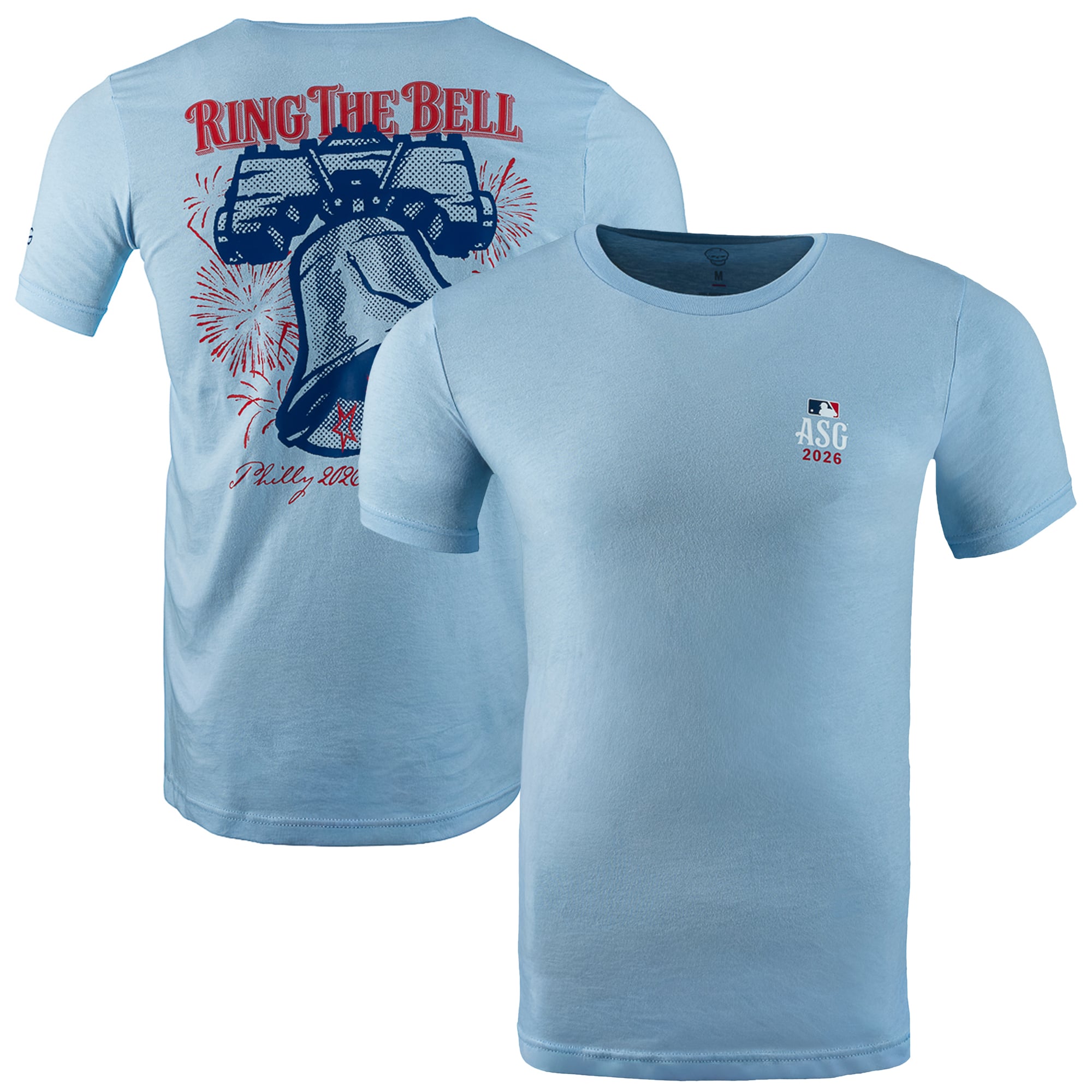 Men's SWAG Golf Light Blue 2026 MLB All-Star Game Ring The Bell Tri-Blend T-Shirt