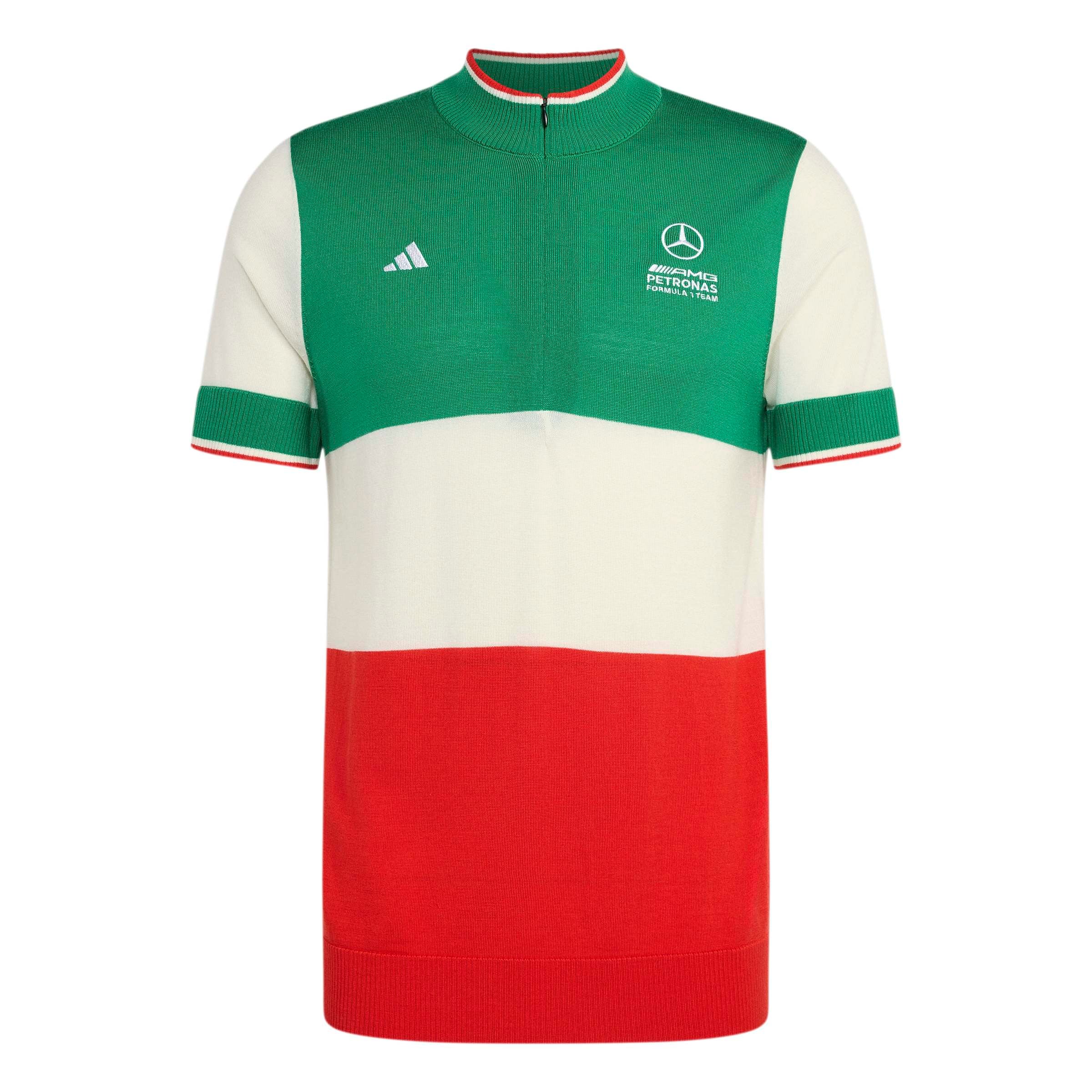 Men's adidas Green/Red Mercedes-AMG Petronas F1 Team Giro Di Merino Quarter-Zip Top