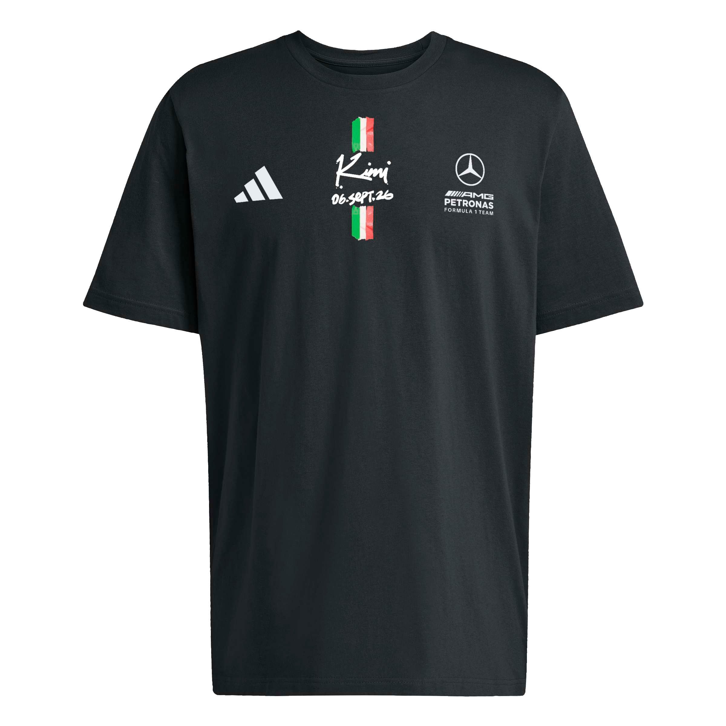 T-shirt adidas homme Kimi Antonelli noir Mercedes-AMG Petronas F1 Team 2026, vainqueur du Grand Prix d'Italie