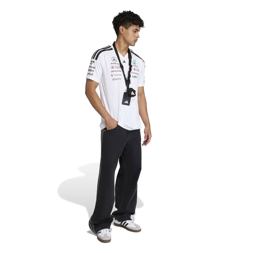 Code 1 Performance Nj Men's adidas White Mercedes-AMG Petronas F1 Team 2026 Driver Replica Jersey