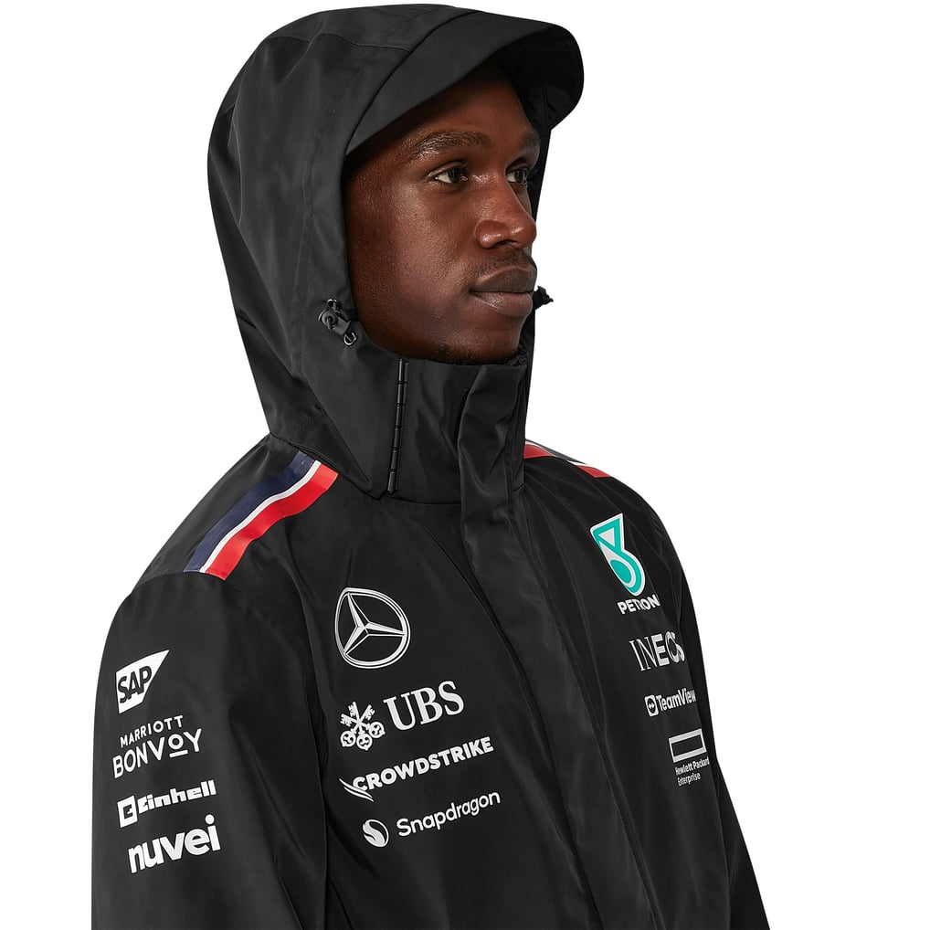 Mercedes AMG Petronas Pull 1/4 Zippé F1 2024 – Homme, Noir, Taille M – 80% Coton, 20% Polyester – Manches Longues, Lavage Machine