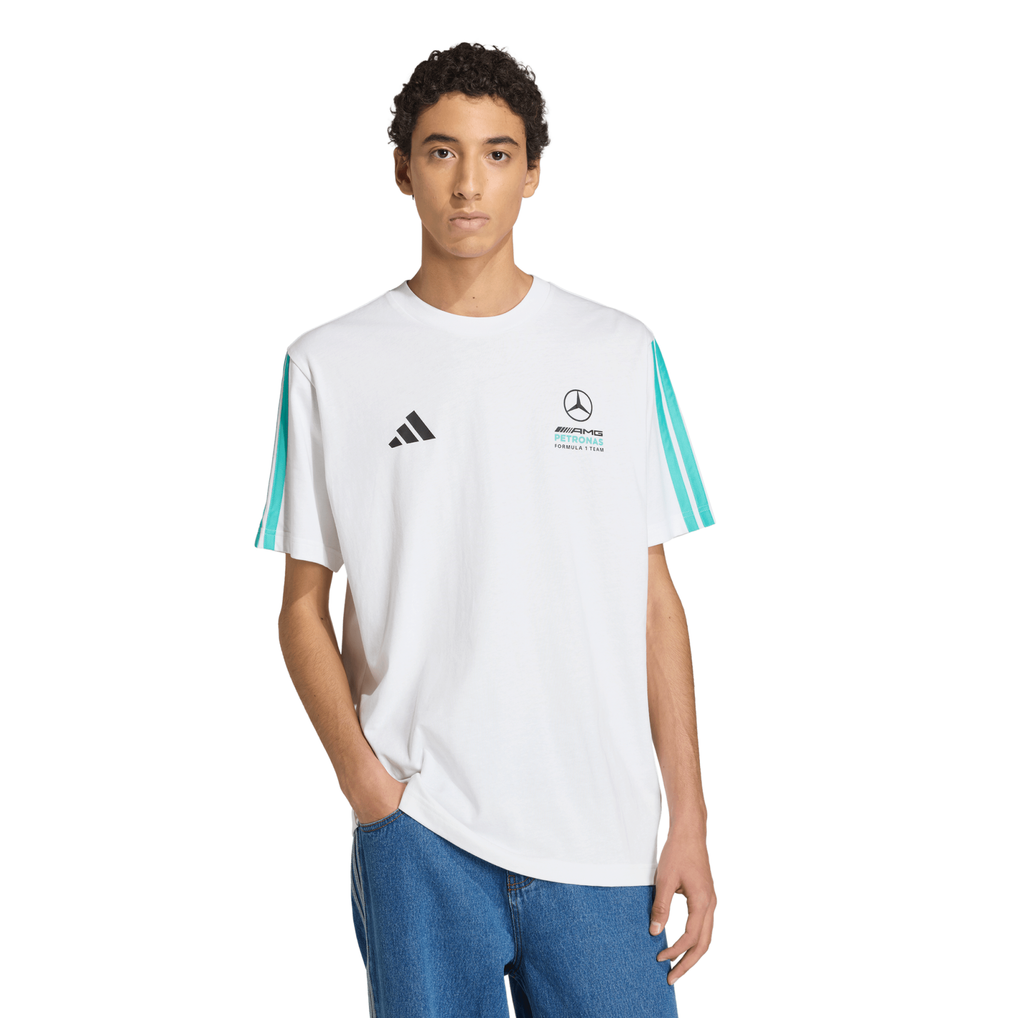 Accessibility Logos Mercedes AMG Petronas adidas F1 Small Logo T-Shirt - White